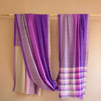 Three colour stripes saree 144a