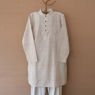 Hand block printed knee length kurta 166