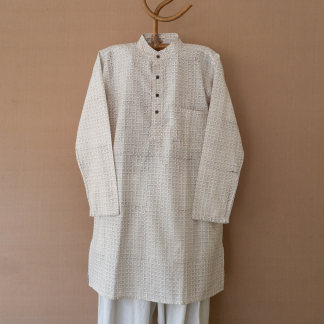 Hand block printed knee length kurta 167