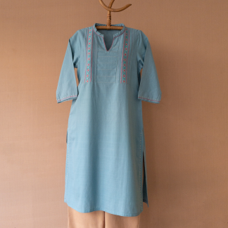 Hand Embroidered Long Kurta 314