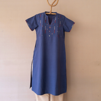 Hand Embroidered Long Kurta 323