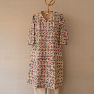 Hand block Printed Long Kurta 329