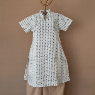 Hand block printed short kurta 282