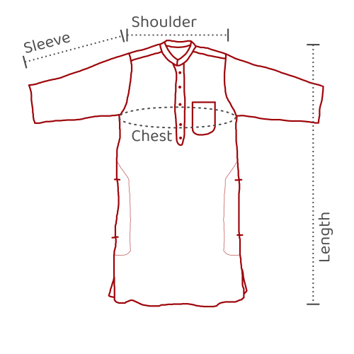 Men's Knee-length Kurtas - Full Sleeves