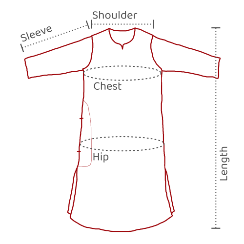 Women's Long Kurtas - 3/4 Sleeves